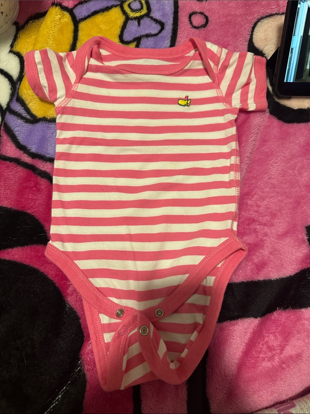 Masters Pink and White Striped Baby Bodysuit